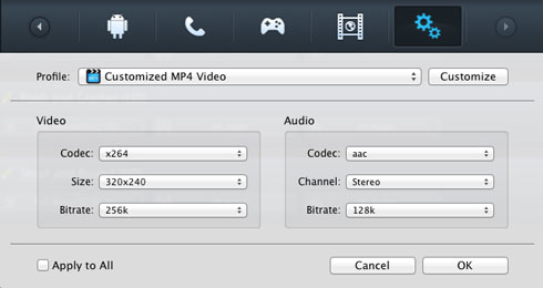 M4V para MP4 Converter para Mac, configurações para converter m4v do itunes no mac