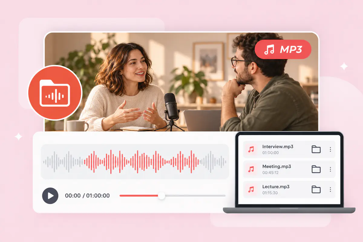 convert long recordings to mp3 for easier management