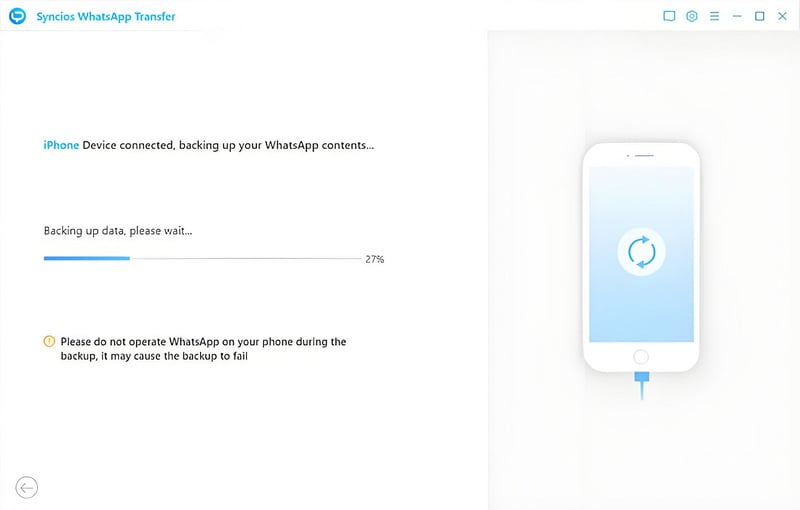 start to back up whatsapp data