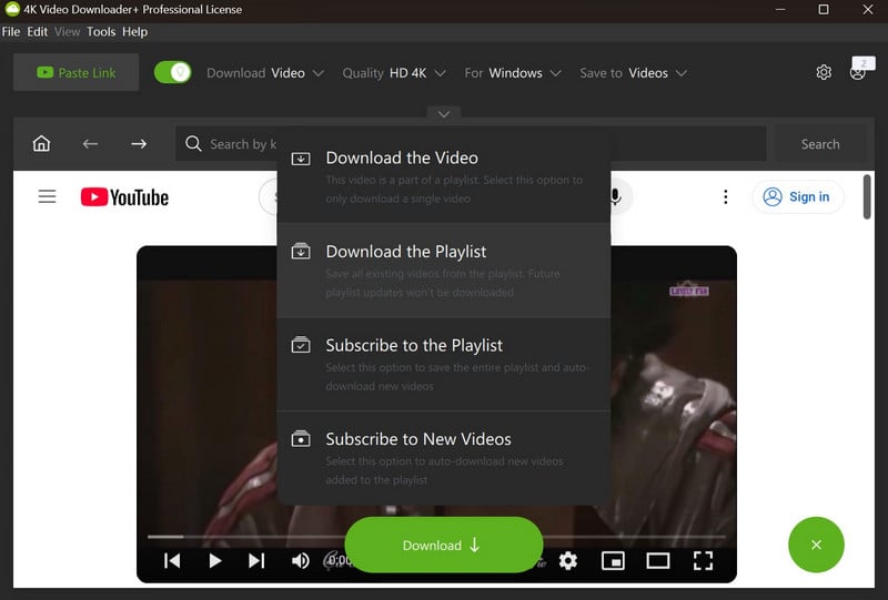 4k video downloader playlist download