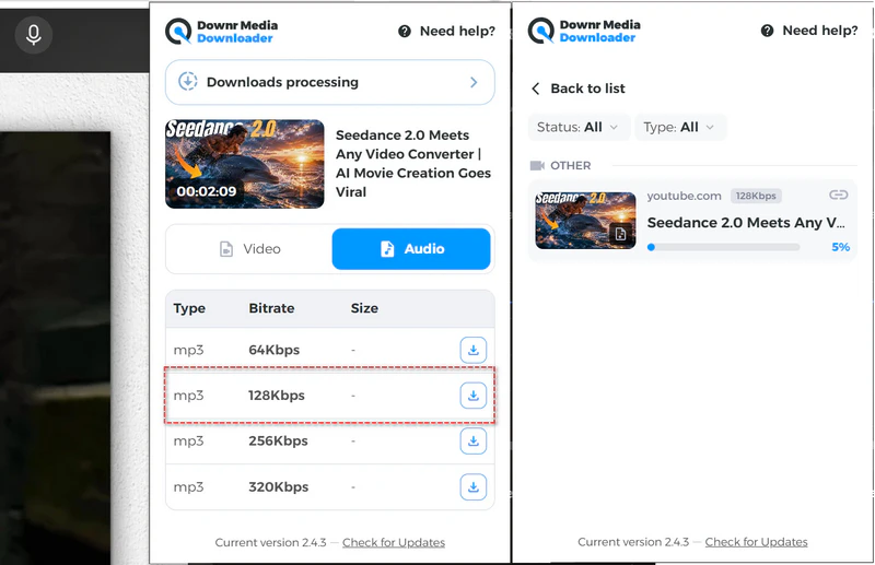 download youtube video to mp3 with downr youtube downloader extension for chrome