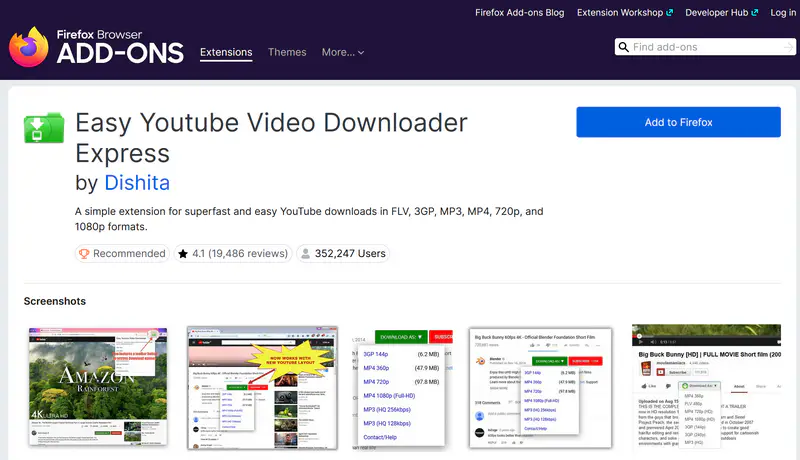 add youtube downloader extension for firefox