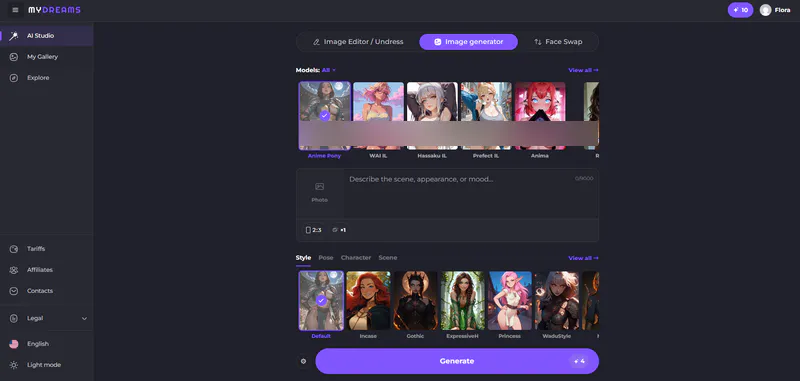nsfw image generated by mydreams studio