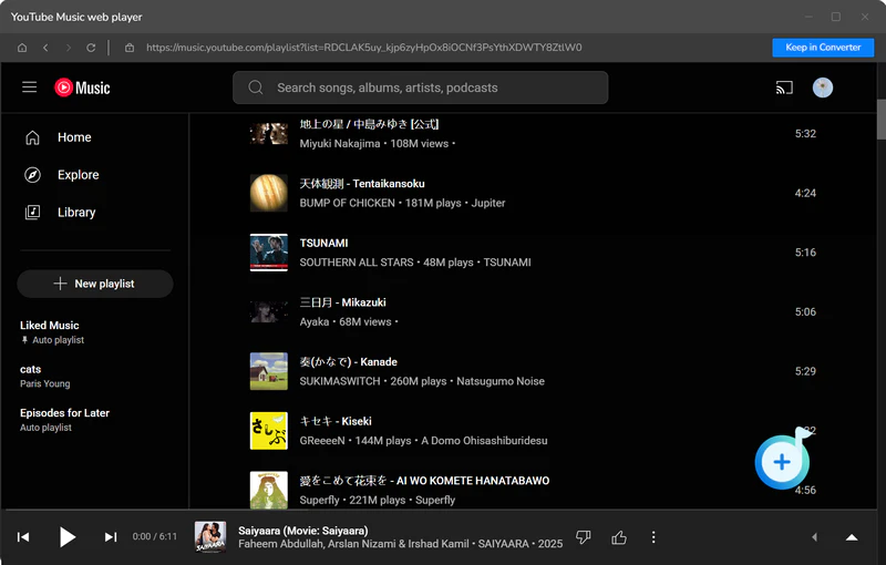 add youtube music playlist to keepmusic