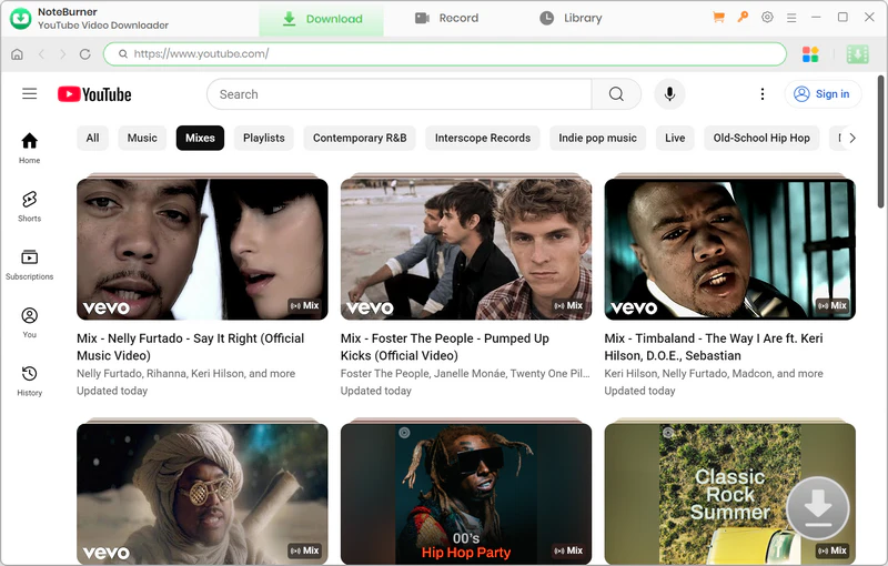 main interface